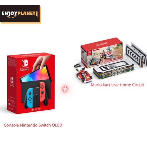 Nintendo Switch Pack Famille Console Nintendo Switch OLED Bleu /Rouge + Mario Kart Live
 Fiche Technique et Prix au Maroc