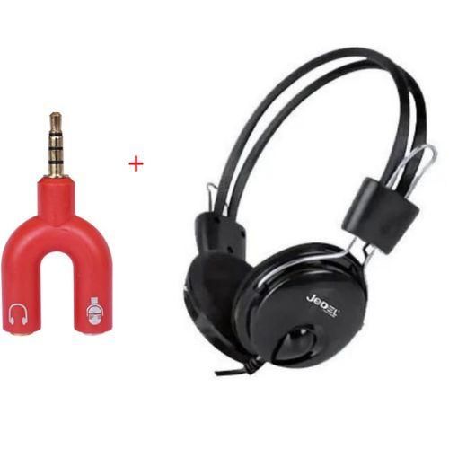Casque Filaire Stéréo Jedel : Audio Haute Qualité avec Microphone pour Conversations Claires
 Fiche Technique et Prix au Maroc