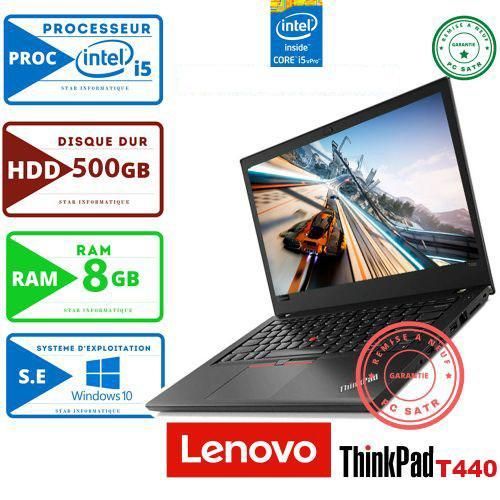 Lenovo PC portable Thinkpad-T440 Core i5 RAM 8GB 500 HDD 6ème Génération Remis à Neuf
 Fiche Technique et Prix au Maroc