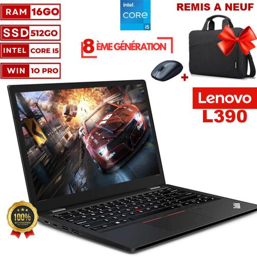 Lenovo Notebook ThinkPad L390 YOGA  i5–8250U-16Go-512Go SSD-AZERTY- CARTABLE ET SOURIS GRATUIT-GARANTIE DE 6MOIS -REMIS A NEUF
 Fiche Technique et Prix au Maroc
