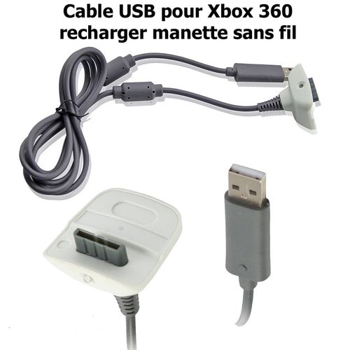 Câble 2 en 1 compatible avec Xbox 360 chargement et connexion dédié
 Fiche Technique et Prix au Maroc