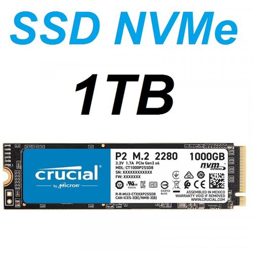 Crucial P2 M.2 PCIe NVMe 1000 Gb Disque SSD - High Speed 2400Mbp/s
 Fiche Technique et Prix au Maroc