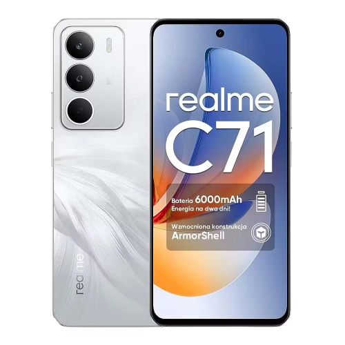 realme C71 6,7"  (128Go ROM / 6GB jusqu'à 18Go) - 6000mAH/45W - 50MP - White Swan
 Fiche Technique et Prix au Maroc