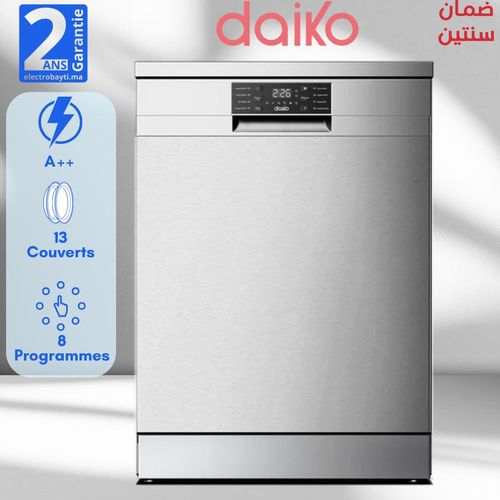 Daiko Lave-vaisselle - Acier inoxydable - 13 couverts - 8 programmes - Argent
 Fiche Technique et Prix au Maroc
