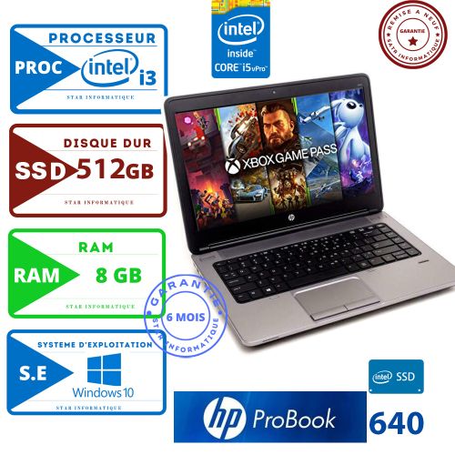 Hp PC Portable HP Probook 640 Core i3 4eme 512Gb SSD 8GB RAM 14"- remis a neuf - AZERTY
 Fiche Technique et Prix au Maroc