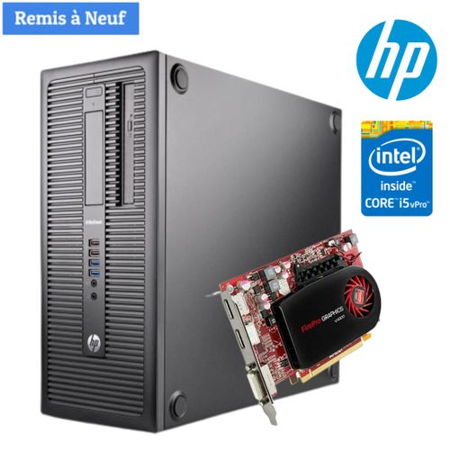Hp EliteDesk 800 i5-4590 8GB 256GB SSD FirePro V4900 GDDR5  - Remis à Neuf
 Fiche Technique et Prix au Maroc