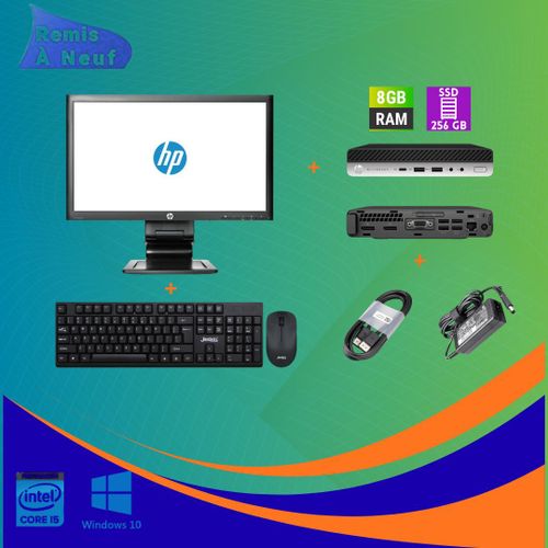 Hpi Pack PC Bureau Complet – Core i5 6éme - 8Go RAM - 256Go SSD - Écran 23” - Remis a Neuf
 Fiche Technique et Prix au Maroc