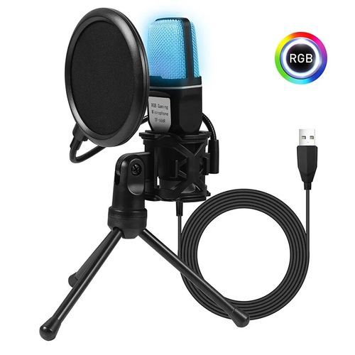 Microphone à condensateur USB RVB SF666R, fil de jeu, micro pour podcast,
 Fiche Technique et Prix au Maroc