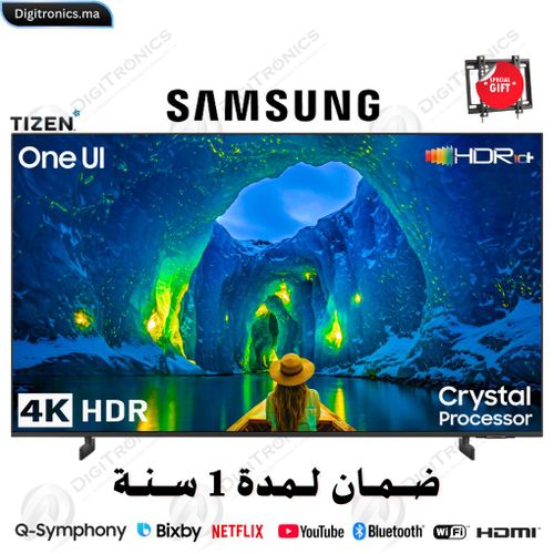 Samsung 75 4K UHD Crystal Smart TV Tizen HDR10+, Son OTS Lite, Design MetalStream + Support gratuit, 75U8000F
 Fiche Technique et Prix au Maroc