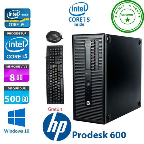 Hp PC BUREAU ProDesk 400-i5 4ème Gén 8Go 500Go souris+clavier GRATUIT-REMIS A NEUF
 Fiche Technique et Prix au Maroc