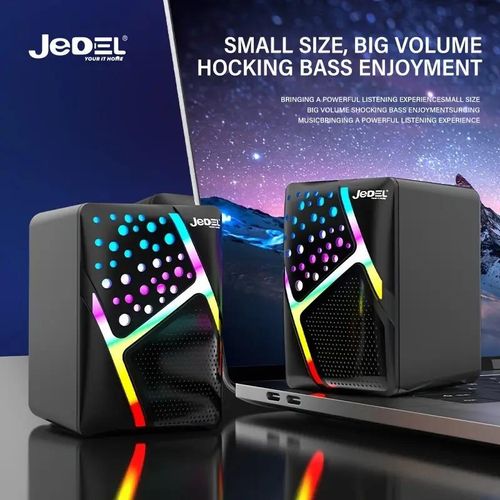 Jedel Enceintes PC S527 RGB LED USB Son Stéréo 2.0 avec Basses, Entrée Aux 3,5 mm pour PC / Ordinateur Portable
 Fiche Technique et Prix au Maroc