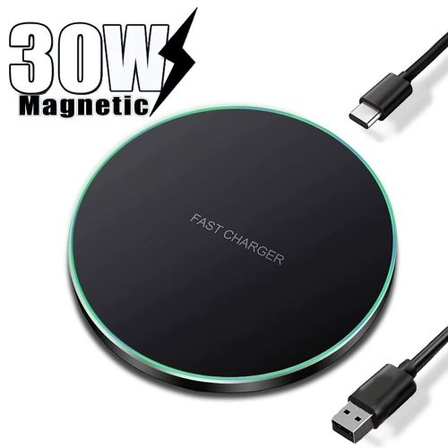 Chargeur sans fil 30W pour iPhone 15 14 13 12 Pro Max X Samsung Xiaomi téléphone Qi chargeurs Station de charge rapide à Induction
 Fiche Technique et Prix au Maroc