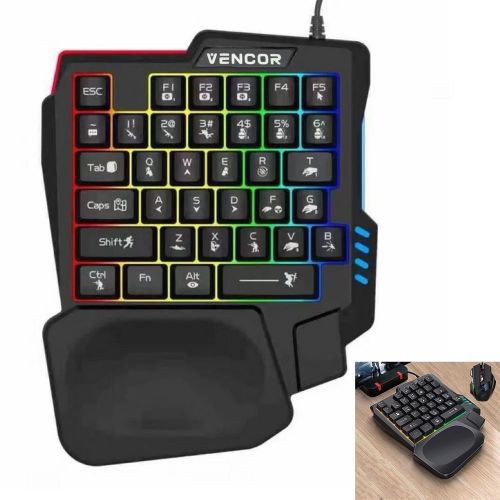 Clavier une main, Clavier Gamer Gaming Mini Clavier, 35 touches, RGB - Mini Clavier One Hand
 Fiche Technique et Prix au Maroc