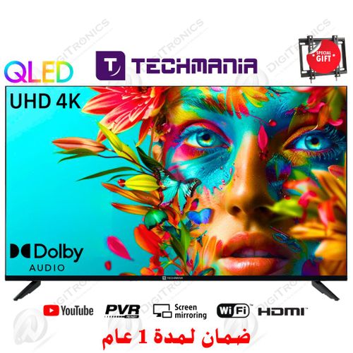 Techmania 55 QLED 4K UHD Smart TV, HDMI, USB, Dolby Audio + Support gratuit
 Fiche Technique et Prix au Maroc