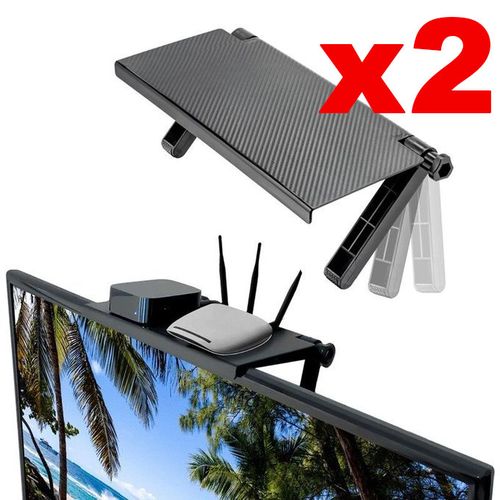 pack 2 étagères support écran pour stockage, étagère support pour ordinateur, tv, ...etc
 Fiche Technique et Prix au Maroc