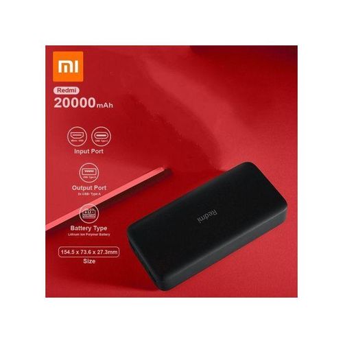 XIAOMI  Mi Power Bank 20000MAH 18W Fast Charge Entrée Micro USB/USB Type-C  
 Fiche Technique et Prix au Maroc