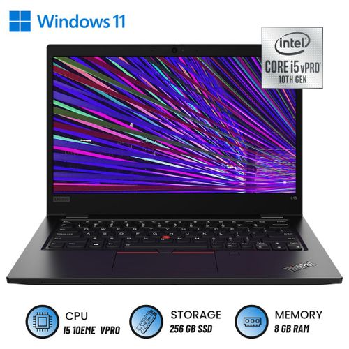 Lenovo ThinkPad L13 – Core i5 10e Gen – 8Go RAM – 256Go SSD – Écran 13.3" FHD – Windows 11 Pro
 Fiche Technique et Prix au Maroc