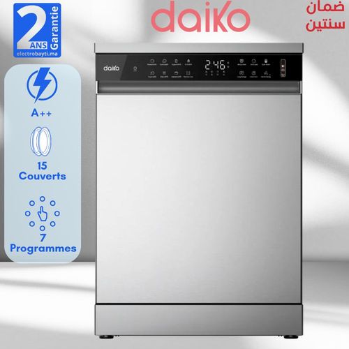 Daiko Lave-vaisselle - 15 couverts - 7 programmes - 3 tiroirs - Écran - Ouverture Auto
 Fiche Technique et Prix au Maroc