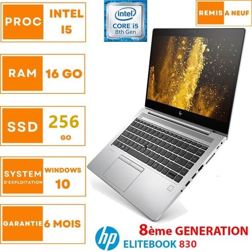 Hp EliteBook G5 830 I5 8eme RAM 16Go 256Go SSD  14'' FHD Remis à neuf
 Fiche Technique et Prix au Maroc
