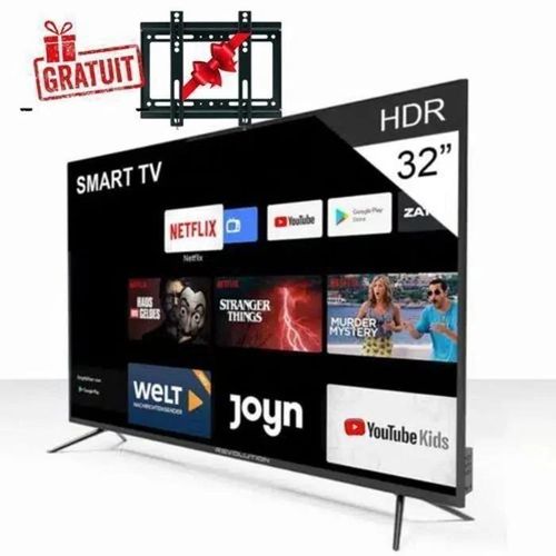 REVOLUTION Smart TV 32 Android HD - Récepteur Intégré + TNT + HDMI + USB - Nouveau modèle
 Fiche Technique et Prix au Maroc