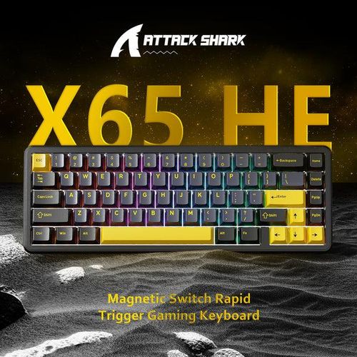 ATTACK SHARK Clavier Gaming Pro X65 HE – Filaire 65% – Switchs Magnétiques – 8000Hz – Rapid Trigger – RGB – PBT – QMK Driver pour Windows, macOS
 Fiche Technique et Prix au Maroc