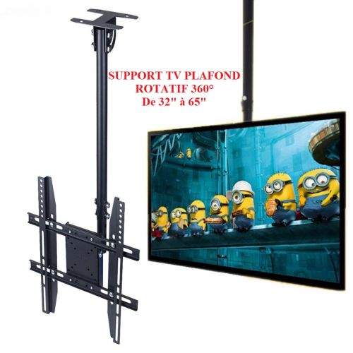 Support TV de Plafond Rotatif 360° pour téléviseurs à écran Plat LED 32° à 65°
 Fiche Technique et Prix au Maroc