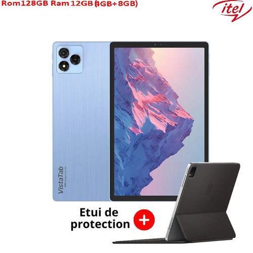 Itel tablette VistaTab10 4G 10"-128GB Ram 12GB (4GB+8GB) 6000mAh, Android12 8MP Pochette+ Screen-Bleu
 Fiche Technique et Prix au Maroc