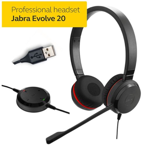 Jabra Evolve 20 USB Casque Professionnel MS Duo ( HSC016 )
 Fiche Technique et Prix au Maroc
