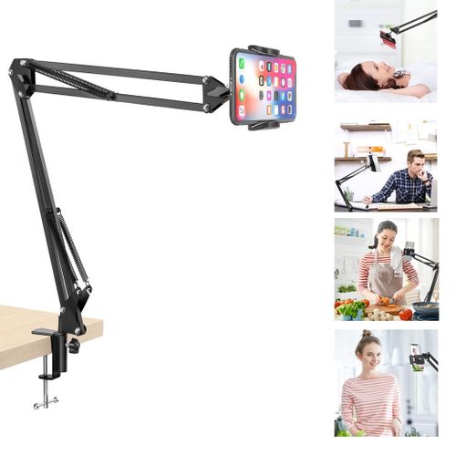 Support Flexible Professionnel Pour Tablette et Telephone, Fixation Puissante, Rotation 360° - Clip Sur Lit Bureau Cuisine
 Fiche Technique et Prix au Maroc