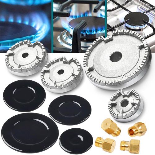 Chapeau de Bruleur Gaz + 4pcs Gicleur Gaz - Lot de 4 Brûleurs à Gaz (Couronne et Flamme) Universelle
 Fiche Technique et Prix au Maroc
