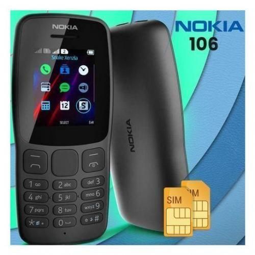 Nokia  Phone 106 -DOUBLE SIM - 1.8" - LED LAMPE -Mèmoire de 2000 Contacts
 Fiche Technique et Prix au Maroc