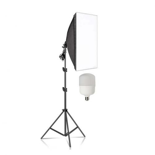 Softbox d’éclairage 50x70CM Professional avec trépied 2m + Lampe
 Fiche Technique et Prix au Maroc