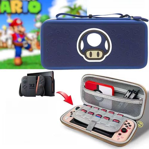 Etui Nintendo Switch 2 Mario Champignon - House de protection pochette Bleu
 Fiche Technique et Prix au Maroc