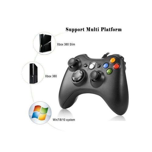 Manette de Jeu Filaire pour Xbox 360 et PC – Compatible Windows avec Vibration
 Fiche Technique et Prix au Maroc