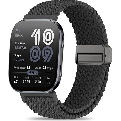 Bracelet de Montre 22mm Magnétique en Nylon tressé - Tissue à dégagement rapide pour HUAWEI GT2 Pro GT3 GT4, Oraimo, Garmin Fenix5, 5, 6, 6XPro, Instinct2 22 mm strap Universelle Magnetic Braided Compatible Band, GTR rechange nylon, 4 3 2 2e - Noir
 Fiche Technique et Prix au Maroc