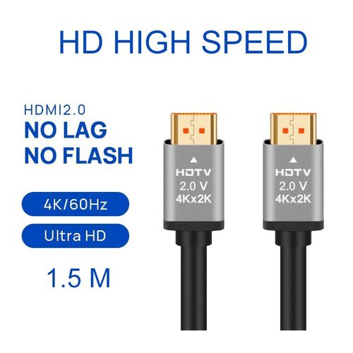 Câble HDMI 1.5 m Hdtv 4K Premium haute vitesse 2.0
 Fiche Technique et Prix au Maroc