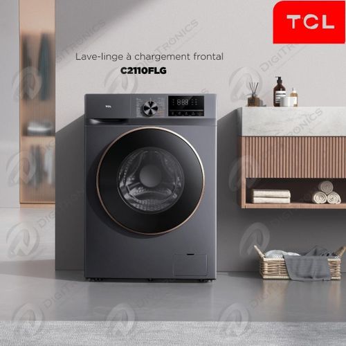 TCL Machine à laver Front Load 10 kg, Moteur Direct Drive, Vapeur, 15 Programmes, C2110FLG
 Fiche Technique et Prix au Maroc