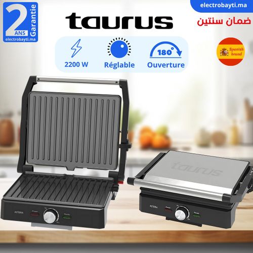 Taurus Grill Panini En Teflon - Taille XXL - Ouverture à 90° et 180° - 2ans Garantie
 Fiche Technique et Prix au Maroc