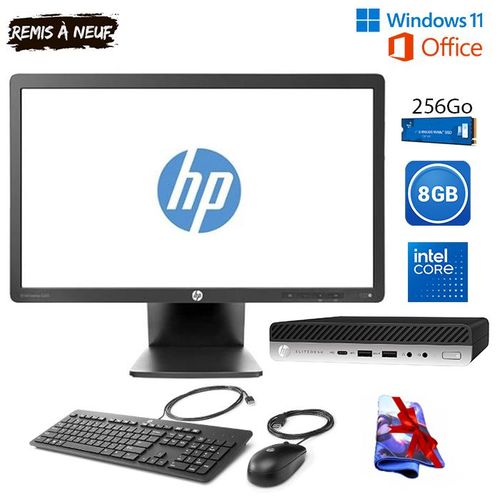 Hp ProDesk 600 G3 Mini Intel 8Go RAM 256Go SSD + Écran 20" E201 – Compact et ultra-rapide pour votre bureau ( Remis à Neuf )
 Fiche Technique et Prix au Maroc