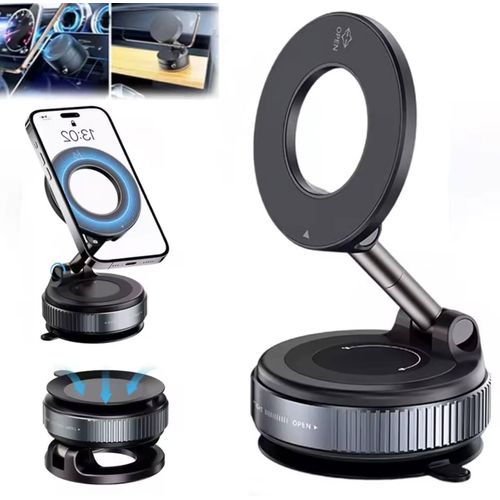Support de téléphone magnétique pliable rotatif à 360 degrés support de voiture à ventouse pour tableau de bord
 Fiche Technique et Prix au Maroc