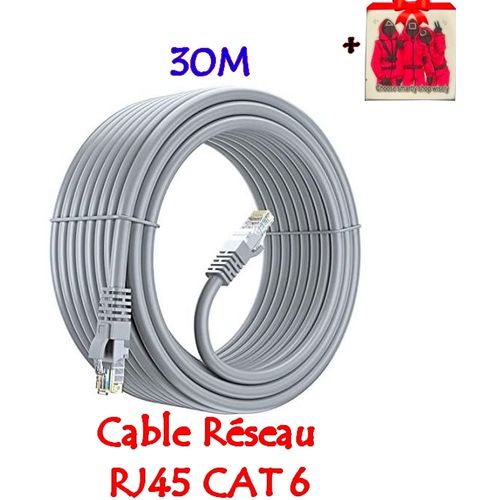 Cable Ethernet RJ45 CAT6 High Speed 30M + Sticker Choose
 Fiche Technique et Prix au Maroc