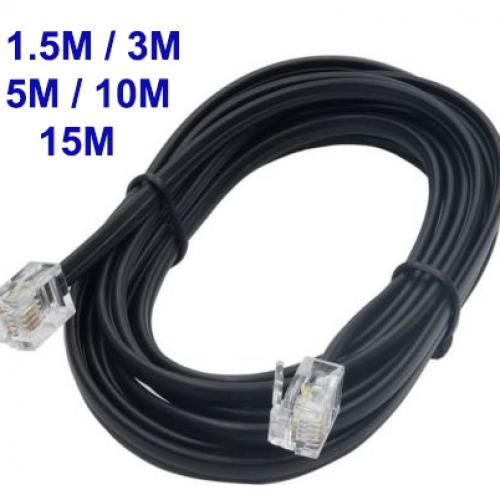 Câble téléphonique RJ11 - Cordon Téléphone Fix ADSL 1,5M 3M 5M 10M 15M metres
 Fiche Technique et Prix au Maroc