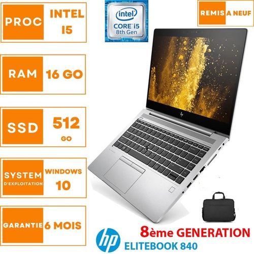 Hp EliteBook G5 840 I5 8eme 16Go 512Go SSD  14'' FHD Remis à neuf
 Fiche Technique et Prix au Maroc