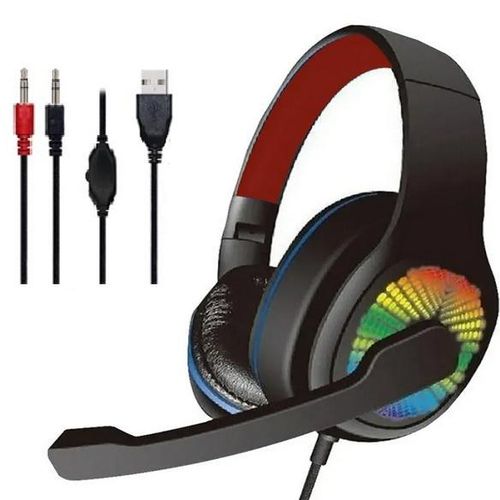 Casque Gamer RGB , Casque Gaming USB Pour PC PS5 PS4 Xbox - Microphone - K8005 Rouge Noir
 Fiche Technique et Prix au Maroc