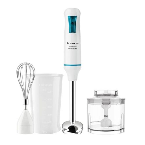 Taurus ROBOT 750 EASY PLUS INOX – Mixeur Plongeant 750W, 1 Vitesse avec Système Turbo Rotation, Pied Inox, Bol Mesureur, Hachoir et Fouet pour Préparations Complètes
 Fiche Technique et Prix au Maroc