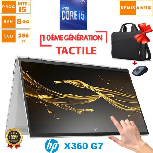 Hp PC portable ELITEBOOK X360 G7 I5-10ème -8GB- 256GB SSD -TACTILE -CARTABLE ET SOURIS GRATUIT-REMIS À NEUF
 Fiche Technique et Prix au Maroc