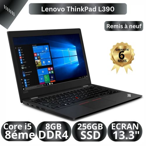 Lenovo ThinkPad L390 i5-8365U 8éme Génération 8GB 256GB SSD ECRAN 13.3" AZERTY - REMIS A NEUF
 Fiche Technique et Prix au Maroc