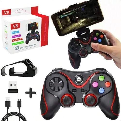 Generix Manette de jeu sans fil Bluetooth 4.0 GSH V8 pour PC Windows 7/8/10/Switch Tv Box/Ordinateur portable/Smartphones -Noir-rouge
 Fiche Technique et Prix au Maroc
