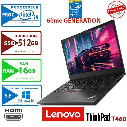 Lenovo PC PORTABLE  Thinkpad-L460 Core i5 RAM 16GB 512 SSD-6ème Génération-Remis a Neuf
 Fiche Technique et Prix au Maroc