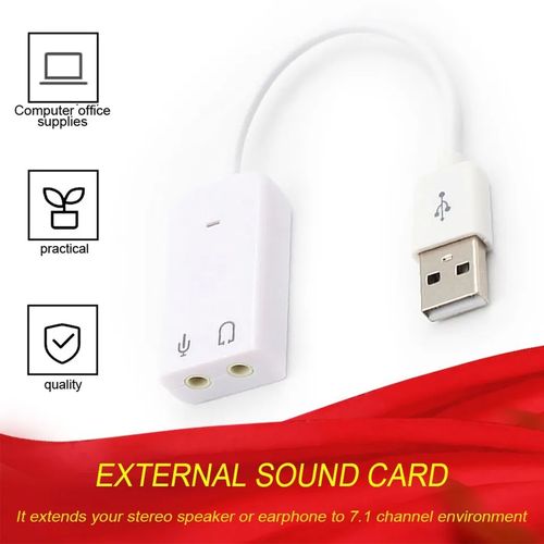Carte son audio externe USB analogique 7.1 canaux convertisseur portable
 Fiche Technique et Prix au Maroc